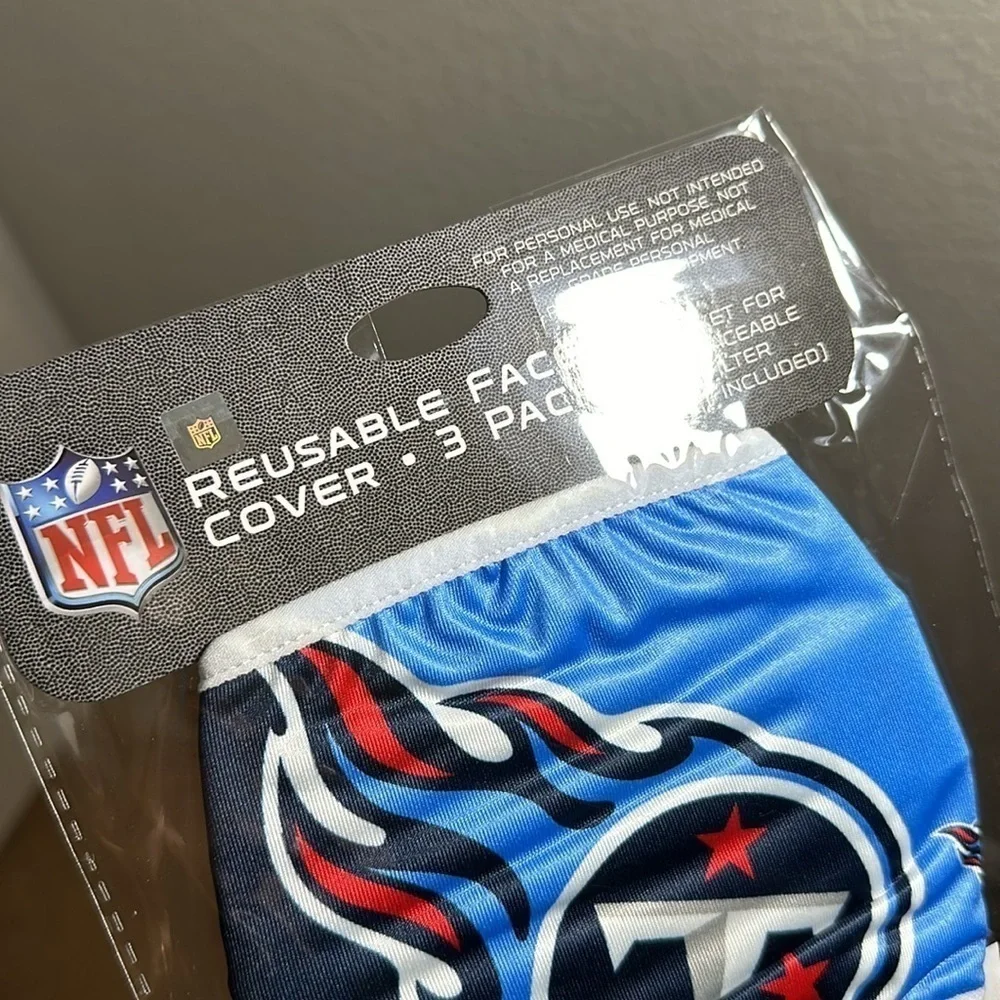TENNESSEE Titans NFL Face Mask Covering 3-Pack Licensed NWT retail $24